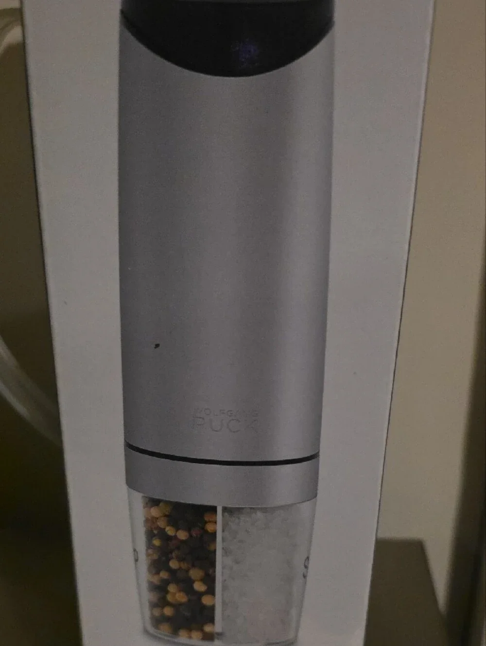Wolfgang Puck White Pepper Mill - Sleek Countertop Grinder